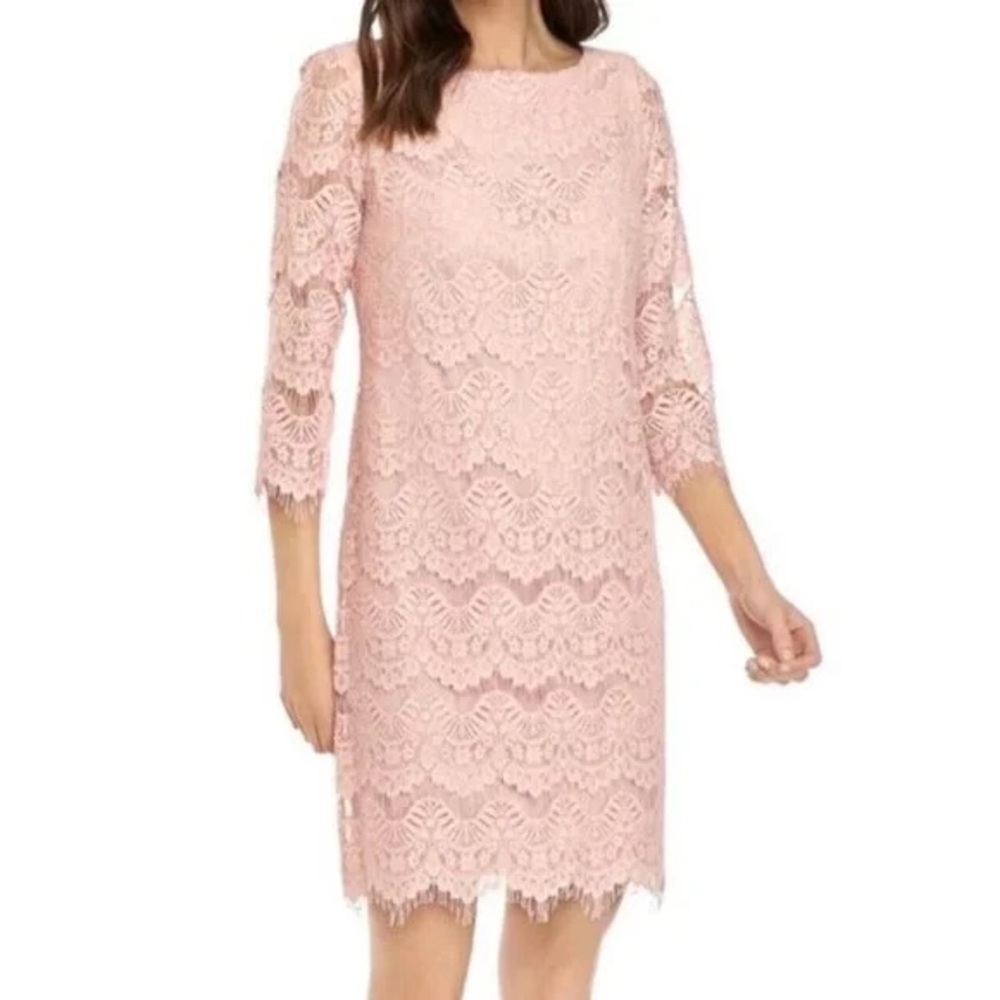 Jessica Howard pink lace cocktail party dress size 12 petite
